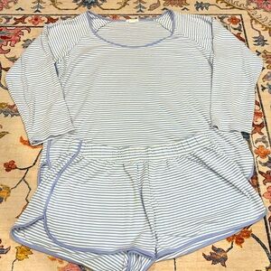 LAKE pajamas hydrangea blue stripe pajamas